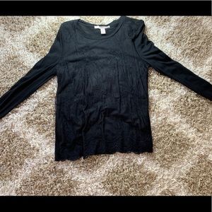 Black Lace Long Sleeve Shirt